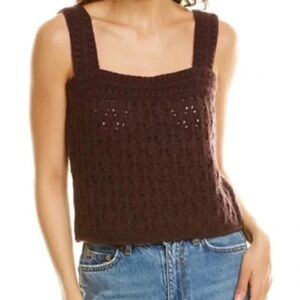 Vince wool/cashmere knit cropped tank size small deep purple